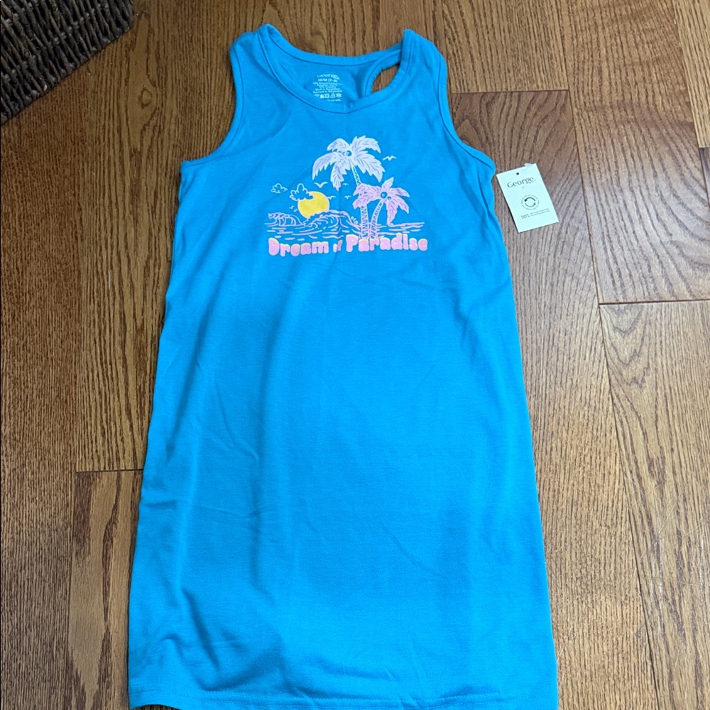 Carter's Blue Tank Top with Tropical Print